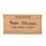 Winchester 9mm 115-grain full metal jacket ammunition box