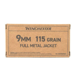 Winchester 9mm 115-grain full metal jacket ammunition box